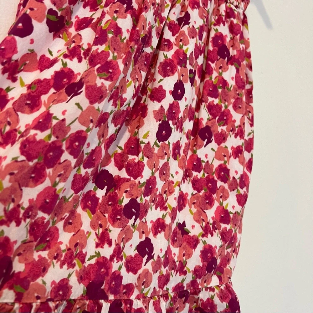 Baby Gap Girls 2T Pink Floral Dress Cotton Ruffle Spaghetti Strap Sundress